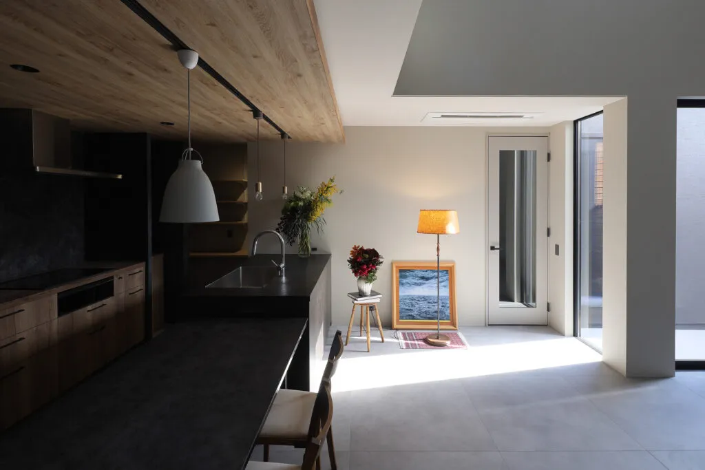 的形の家 リビング